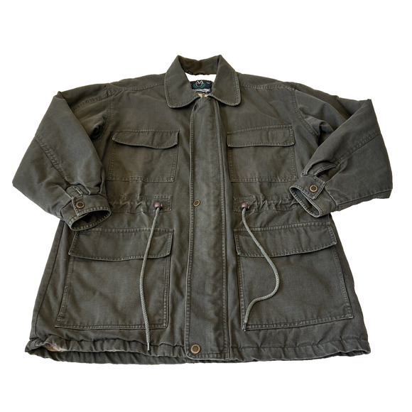 VTG Members Only Chore Barn Jacket Men's Large Green Canvas Lined Workwear